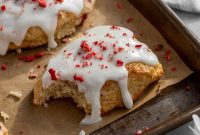 Strawberry Cream Scones with Vanilla Glaze