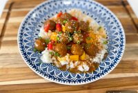 Sticky Sweet and Sour Meatballs with Pineapple and Bell Peppers