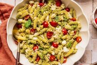 Grilled Chicken Pesto Pasta Salad with Sun-Dried Tomatoes
