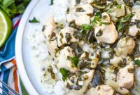 Creamy Poblano Chicken Skillet with Lime and Cilantro