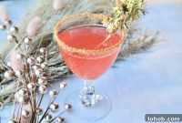 Pink Apple Champagne Cocktail with Vodka for New Years Eve