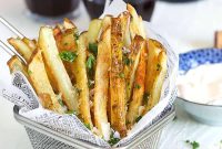 Crispy Parmesan Truffle Fries Recipe with Garlic and Herbs