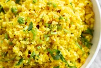 Golden Turmeric Cauliflower Rice with Garlic & Herbs