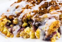Blueberry Pie Coffee Cake Recipe with Flaky Crumble