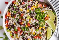Black Bean & Cauliflower Rice Salad with Lime and Cilantro