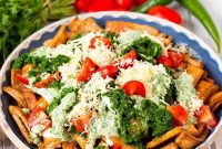 Crispy Baked Nachos with Tangy Salsa Verde