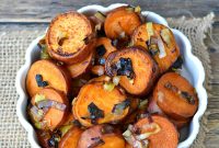 Crispy Pan-Fried Sweet Potatoes with Leeks and Honey Glaze