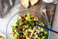 Greek Chickpea Salad with Creamy Green Goddess Dressing