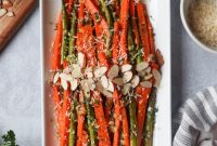 Roasted Carrots and Asparagus with Lemon Herb Dressing