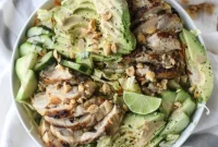 Chicken and Avocado Salad with Creamy Peanut Dressing