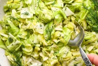 Tangy Shredded Green Cabbage Salad with Fresh Dill