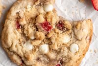 White Chocolate Strawberry Shortcake Cookies Recipe