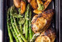 Sheet Pan Roasted Chicken, Potatoes & Lemon Asparagus