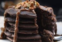 Paleo Mexican Hot Chocolate Pancakes with Salted Dulce de Leche