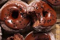 Chocolate-Filled Fried Donuts with Rich Chocolate Frosting