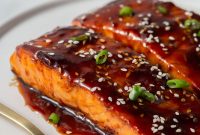 Crispy Air Fryer Teriyaki Salmon
