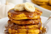 Pumpkin Banana Pancakes with Homemade Pumpkin Spice Syrup