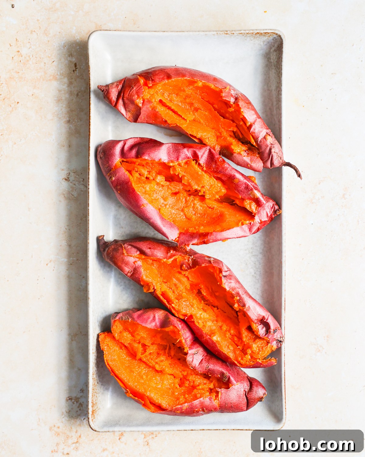 overhead scooped sweet potatoes