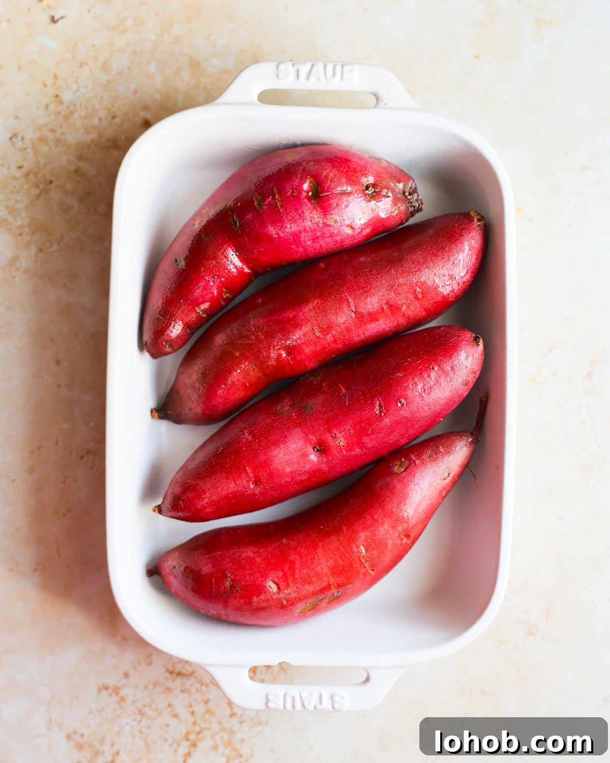 overhead raw potatoes