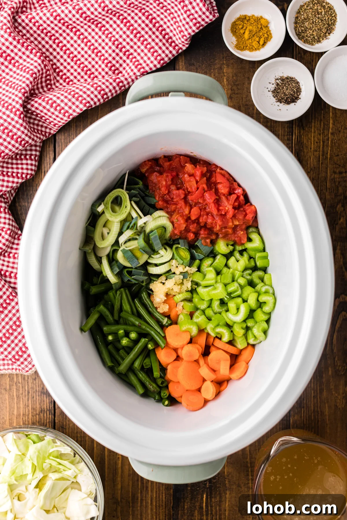 Metabolism-Boosting Vegetable Soup for Fast Weight Loss 4 Veggies in a crockpot.