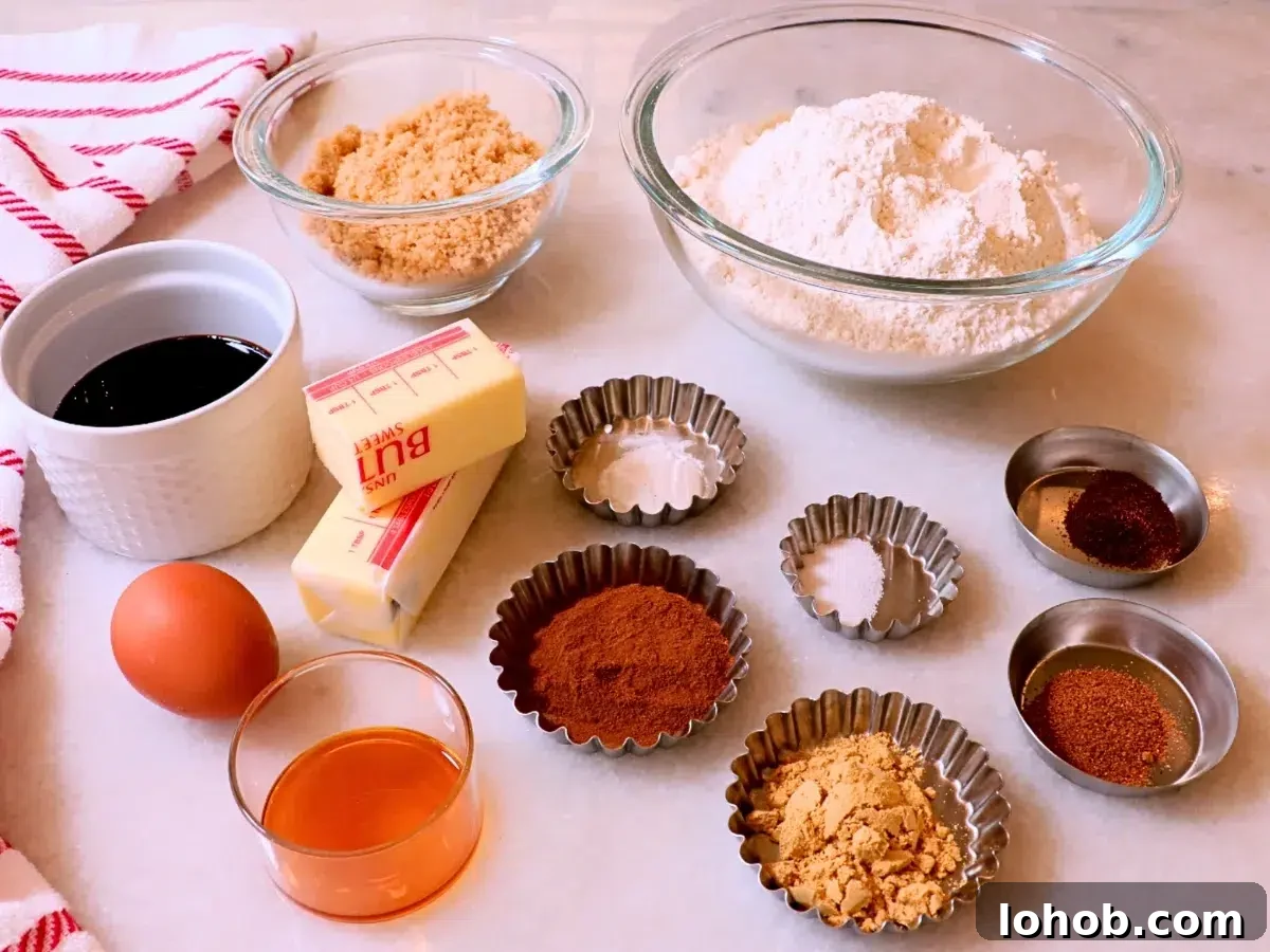ingredients to make gingerbread cookies