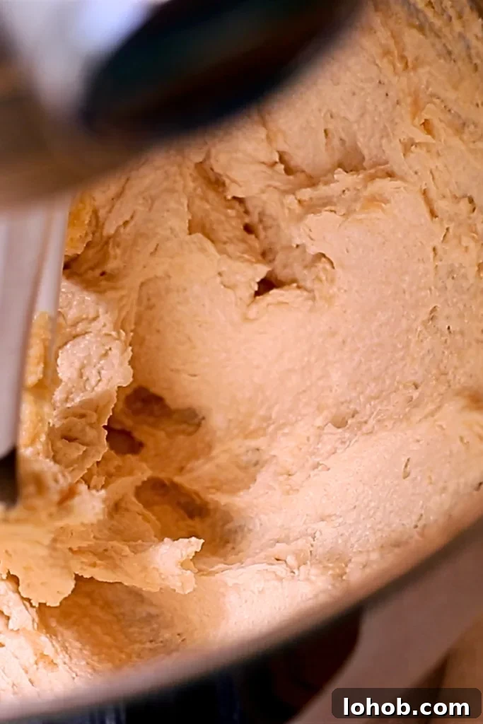 whipped butter and brown sugar in a bowl