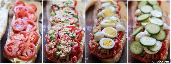 Pan Bagnat assembling process shots