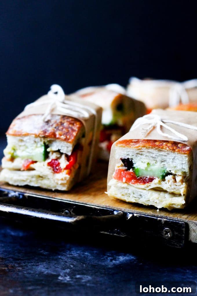 Pan Bagnat French Sandwiches ready for picnic