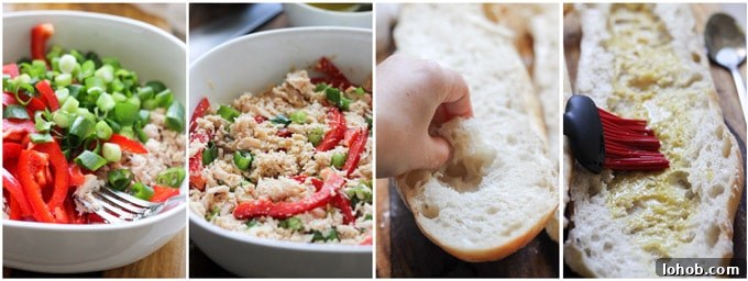 Pan Bagnat preparation process shots