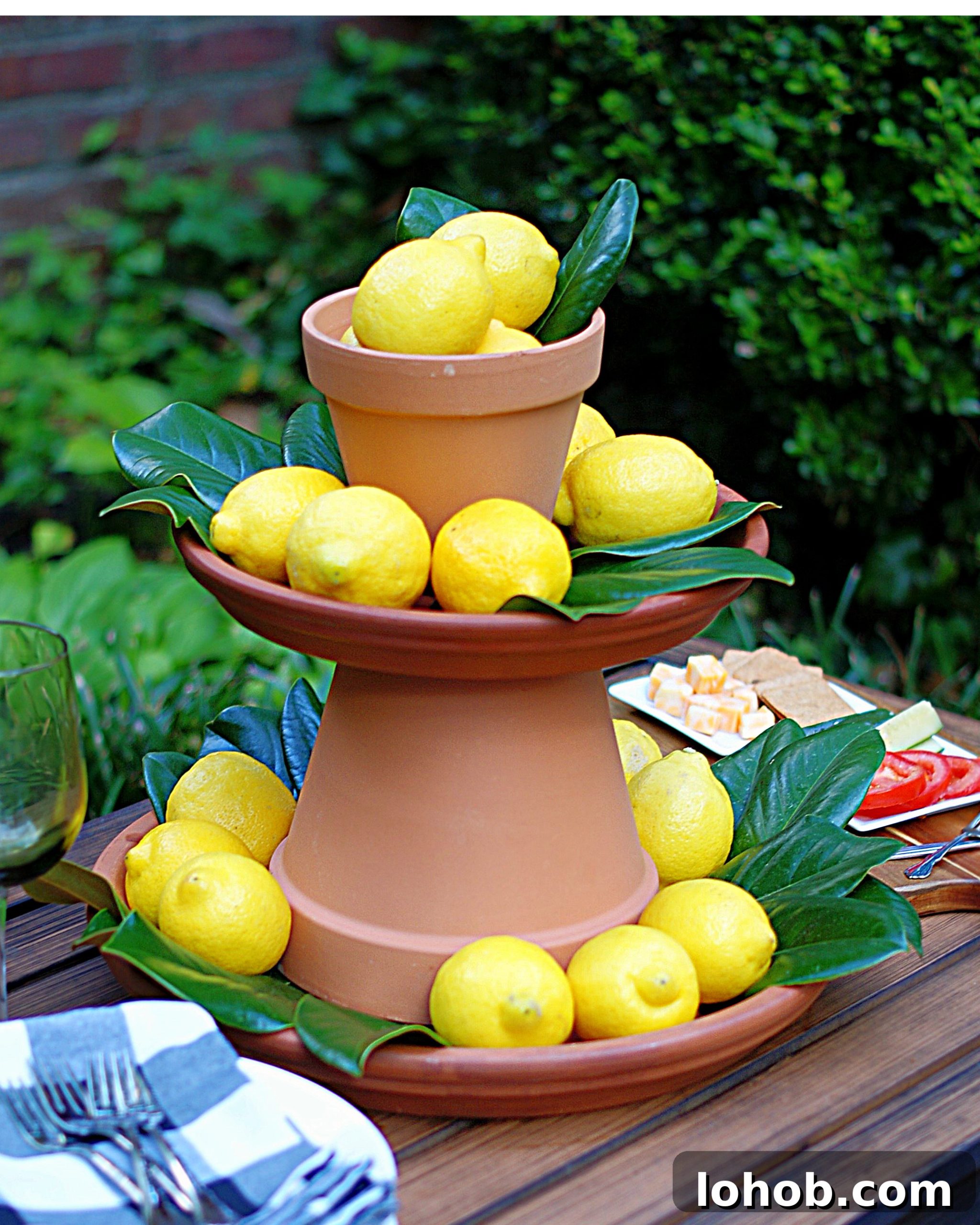 DIY Lemon Centerpiece: 5-Step Guide for Bright Table Decor 2 2 tiered lemon centerpiece with terra cotta pots