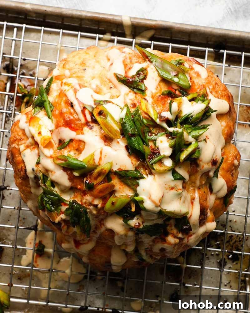 Miso Tahini Whole Roasted Cauliflower