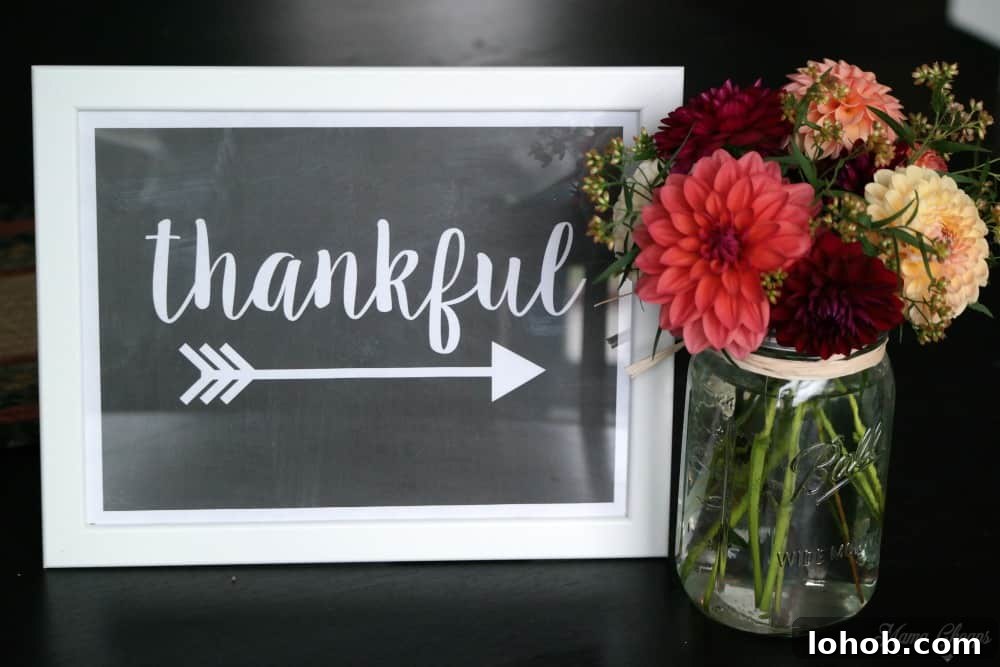Printable Thankful Sign