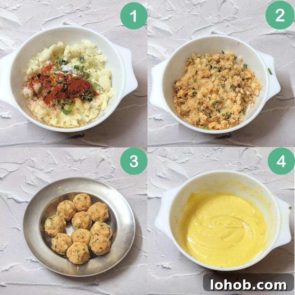Process shots for making batata vada