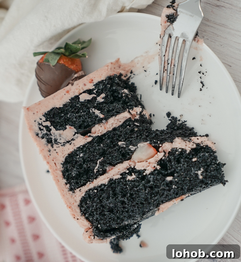 Chocolate-Dipped Strawberry Layer Cake Recipe 5 Chocolate dipped strawberry cake image 4