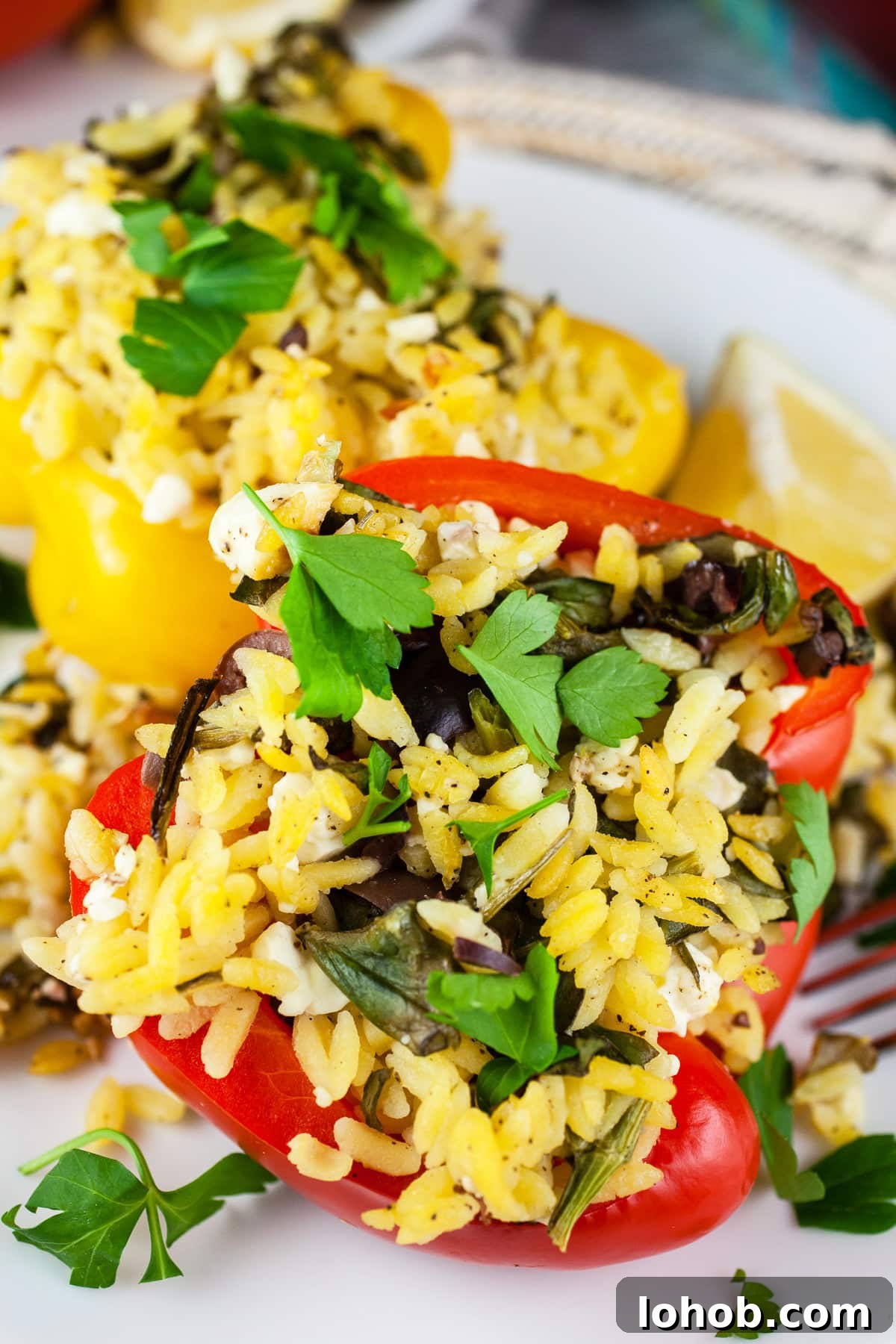 Vegetarian Greek Stuffed Peppers