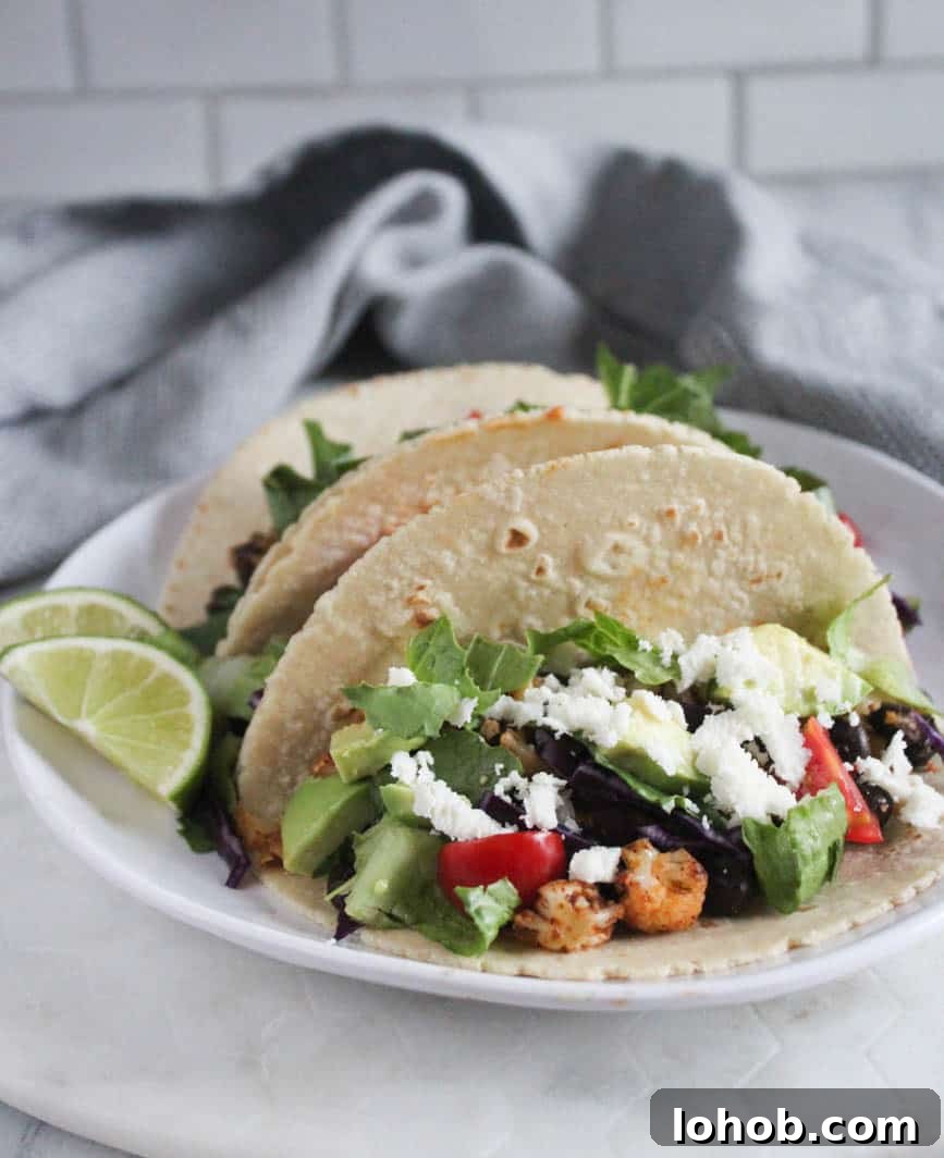 Cauliflower and Black Bean Tacos