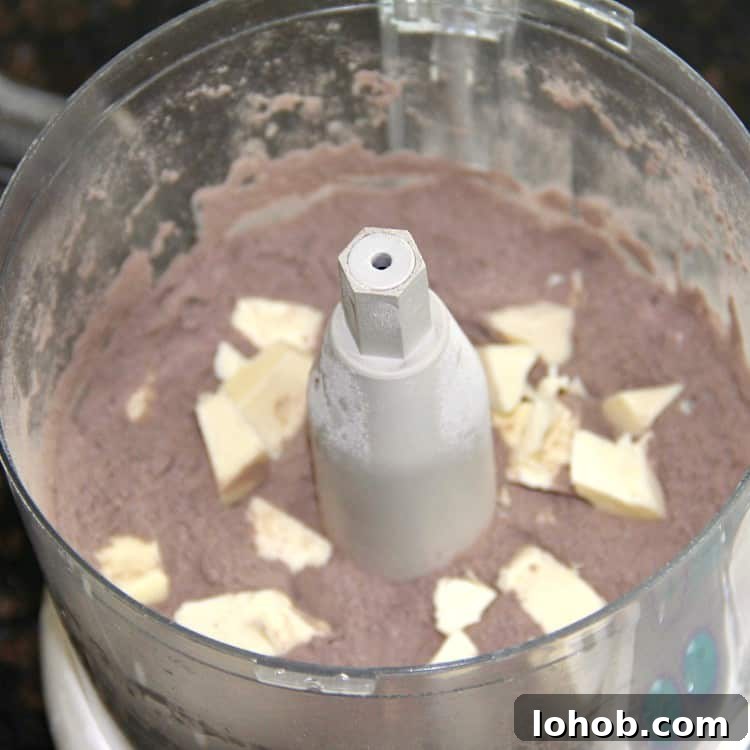 Chocolate Strawberry Shortcake with Amaretto Cream Recipe 5 ingredients in food processor with butter
