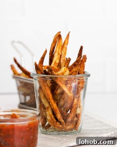 Air Fryer French Fries in glass