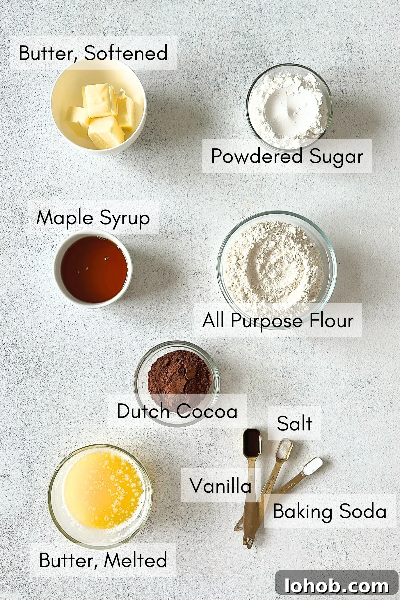 Ingredients to make homemade oreo cookies.