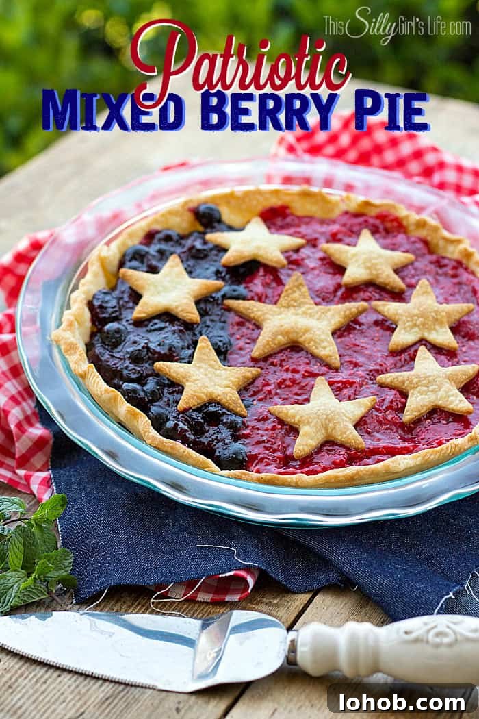 Patriotic Mixed Berry Pie