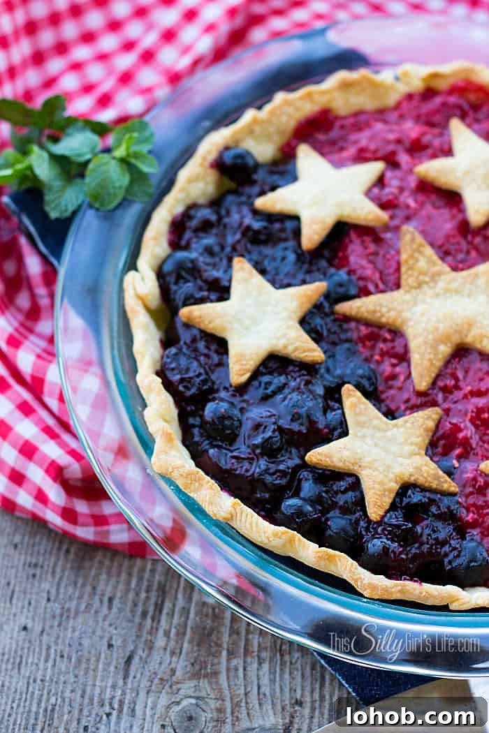 Patriotic Mixed Berry Pie