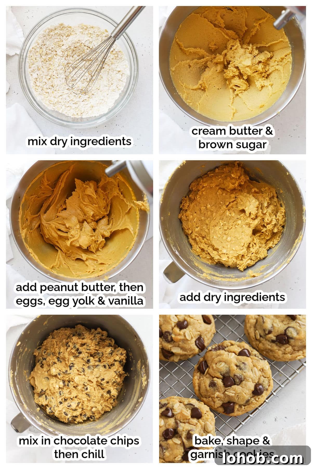 making gluten-free peanut butter oatmeal cookies, step by step
