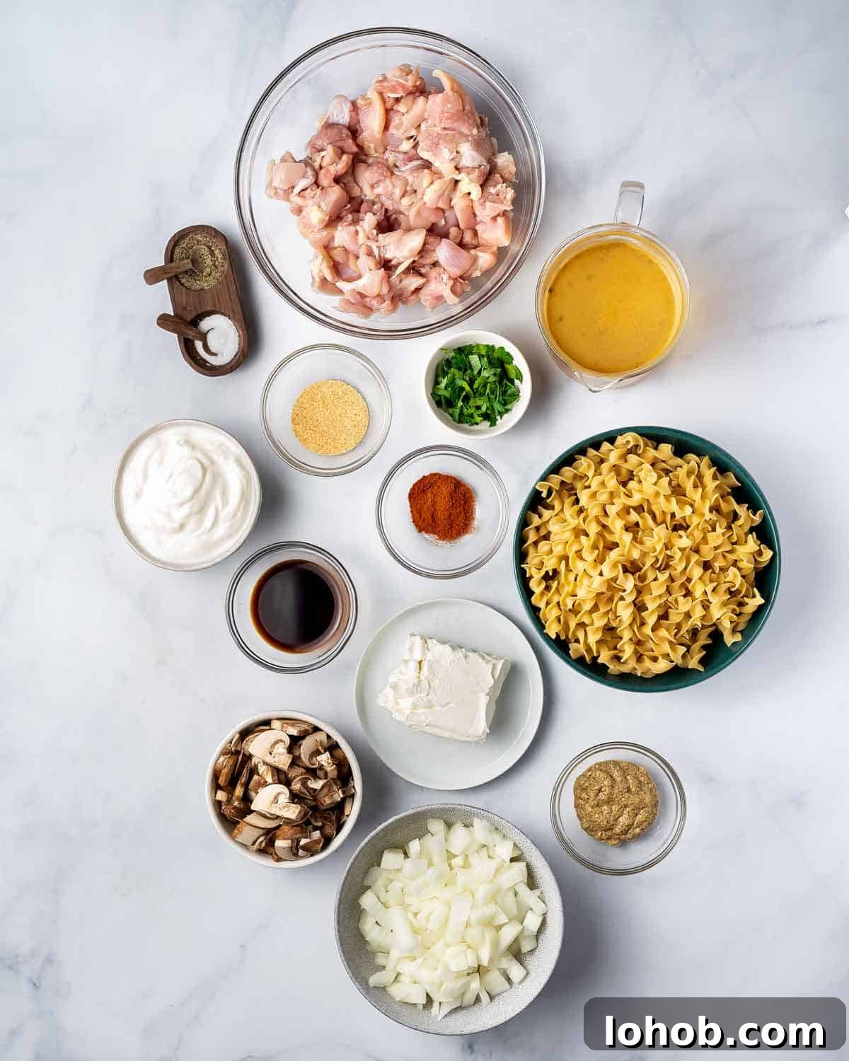 Creamy Instant Pot Chicken Stroganoff Recipe 3 Ingredients needed to make instant pot chicken stroganoff.