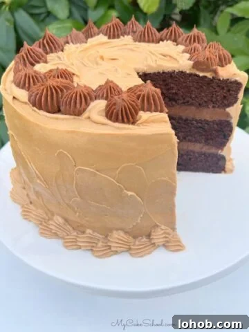 Mocha Cake on pedestal