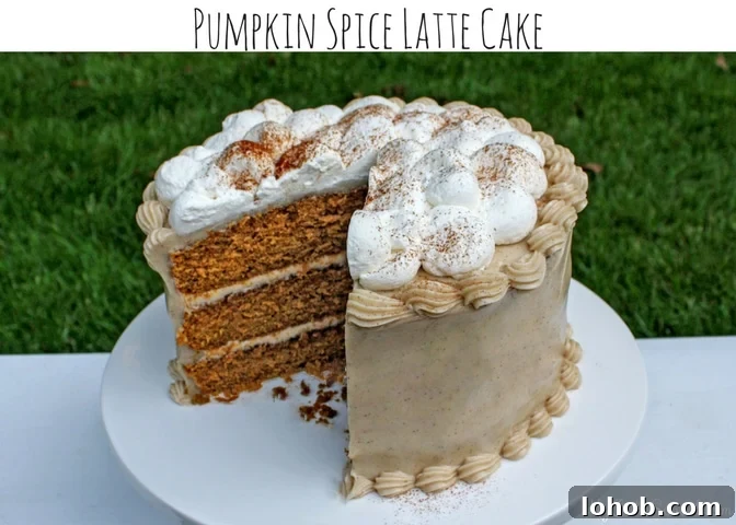 This homemade Pumpkin Spice Latte Cake Recipe is the BEST! Perfect for Thanksgiving and Fall Gatherings! MyCakeSchool.com DELICIOUS Pumpkin Spice Latte Cake Recipe by MyCakeSchool.com