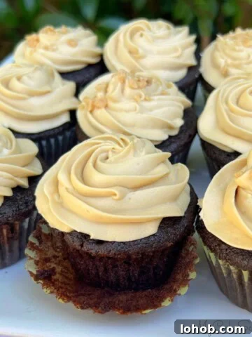 Mocha Cupcakes on a platter.