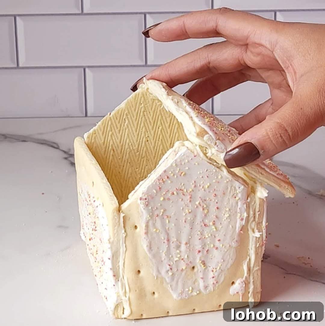 Gingerbread Pop-Tart House Tutorial: Holiday Dessert Craft Guide 9 Pop Tart Gingerbread House Step 5