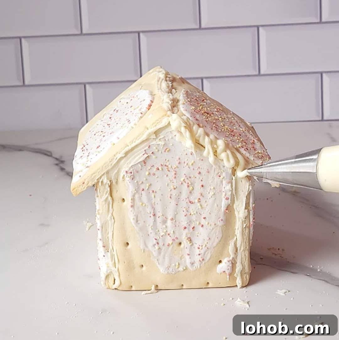 Gingerbread Pop-Tart House Tutorial: Holiday Dessert Craft Guide 10 Pop Tart Gingerbread House Step 6