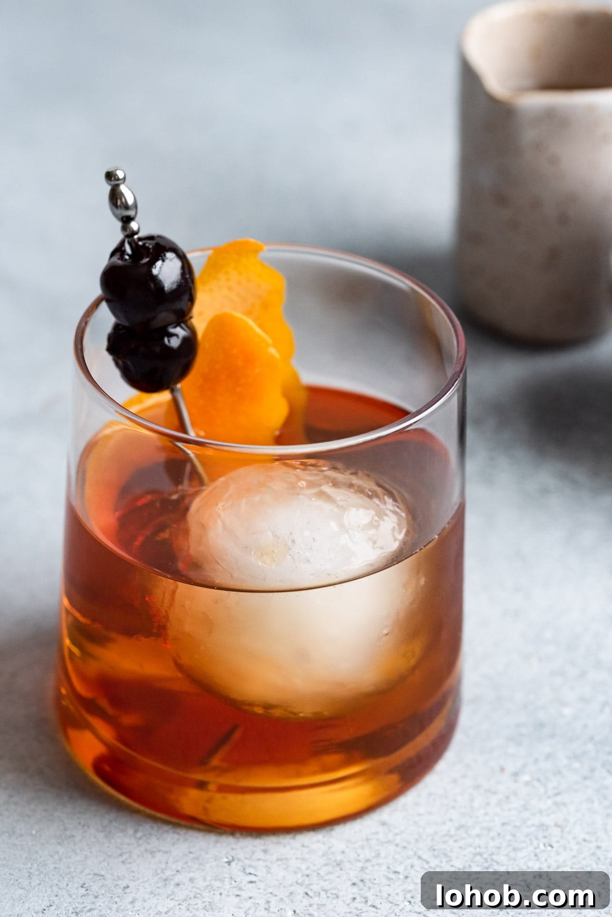 close up of maple old fashioned