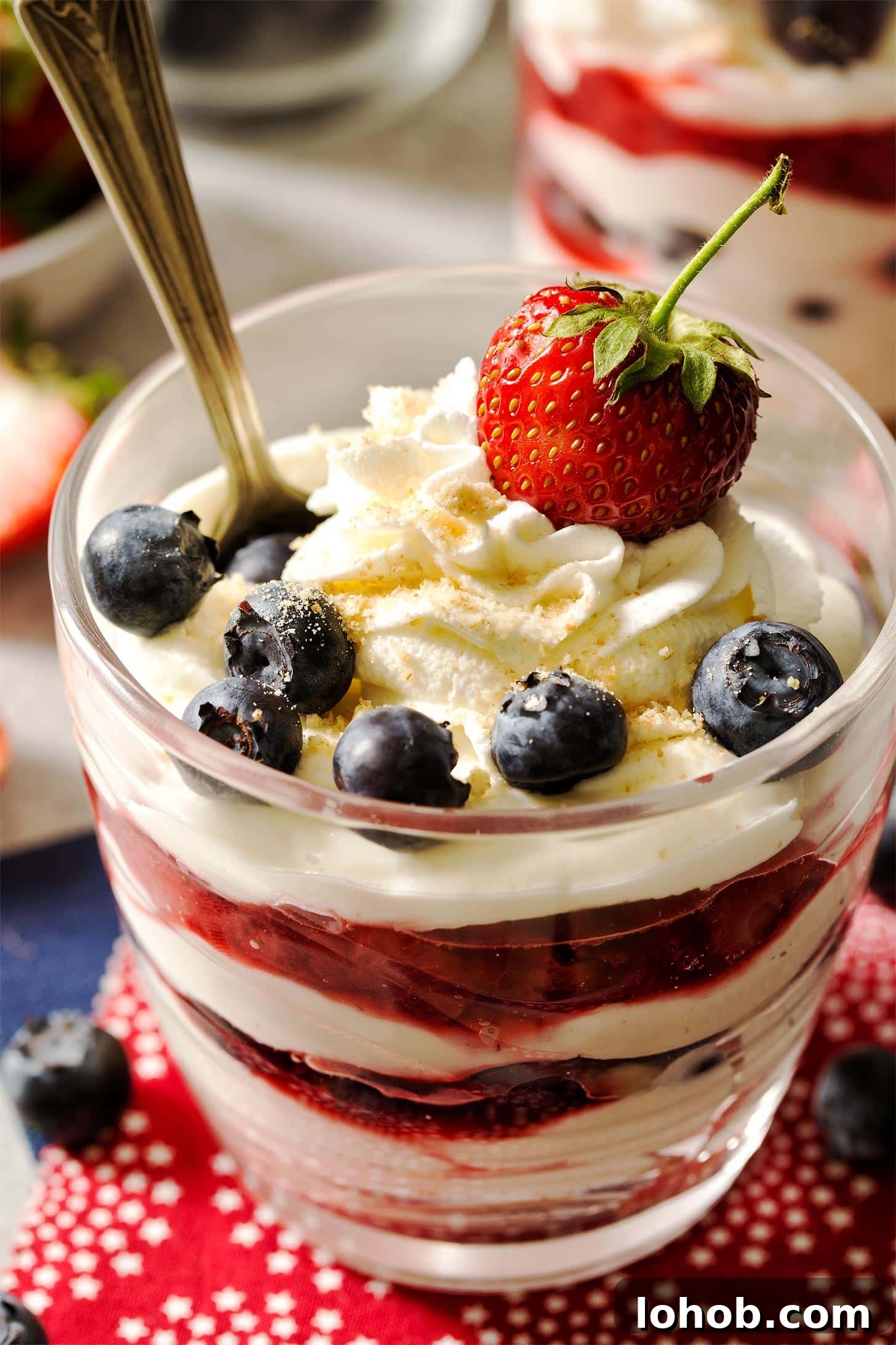 Close up of cheesecake cups